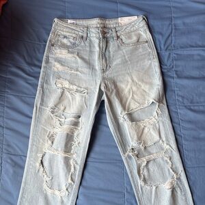American Eagle Outfitters Blue High Rise Vintage Jeans Distressed Style